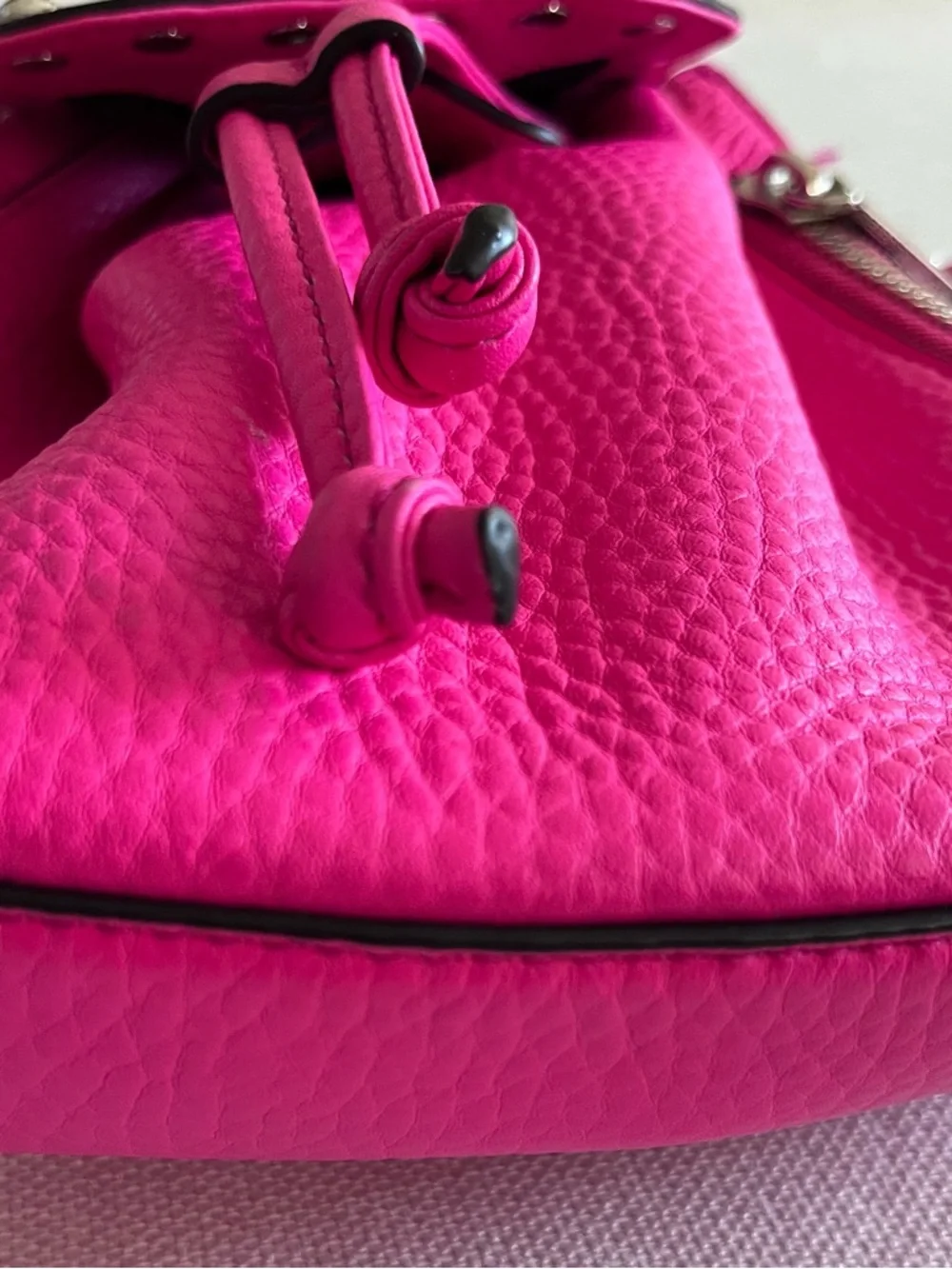 Rebecca Minkoff Flamingo Studded Julian Drawstring Leather Mini Backpack - Picture 2 of 9